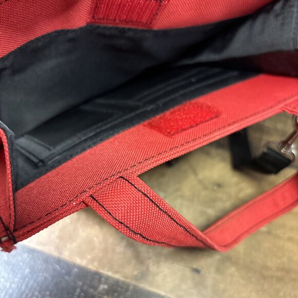 lei Red Canvas Messenger Bag Y2K Crossbody Life Energy Intelligence *SEE PHOTOS - Picture 9 of 10